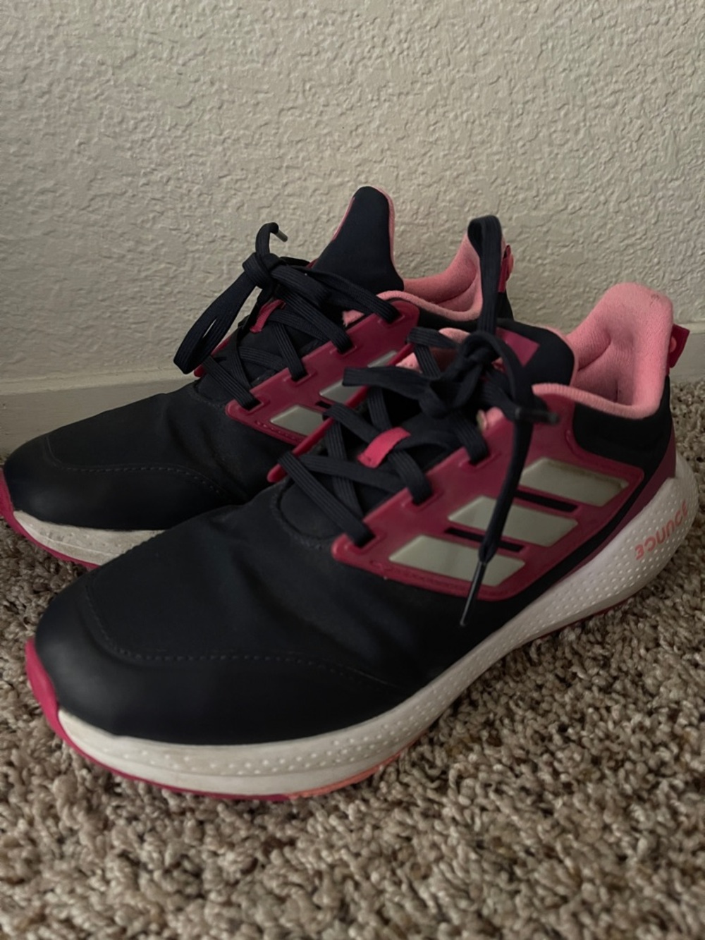 adidas Women's Black and Pink Athletic Running Shoes